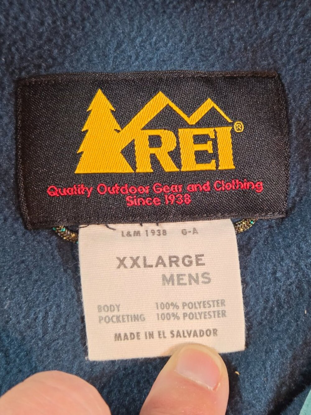 REI Co-op Men's XXL Polartec‎ Fleece Full Zip Jacket Blue Teal 194611 Hiking - Picture 4 of 10